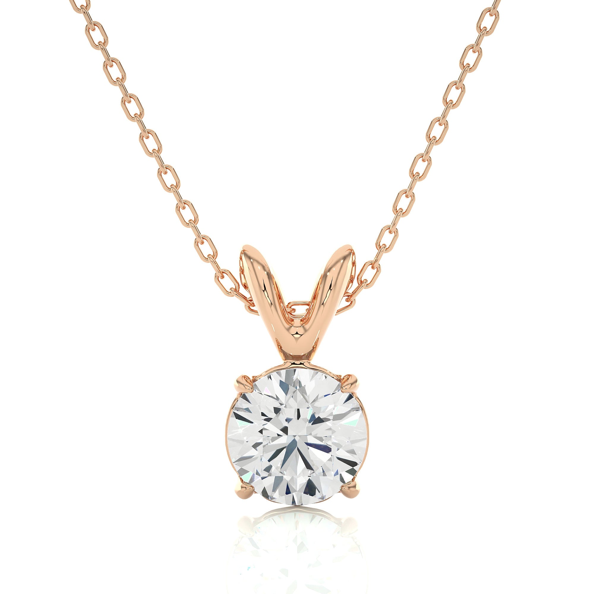 Elegant Lab-Grown Diamond Pendant for Women IGI Certified 0.25 to 2.00 CT Round Diamond in 14K Gold Perfect for Anniversaries & Special Occasions